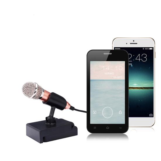 Mini Microphone High Fidelity Sensitive Aluminum Alloy 3.5mm Handheld Condenser Microphone for Daily Life