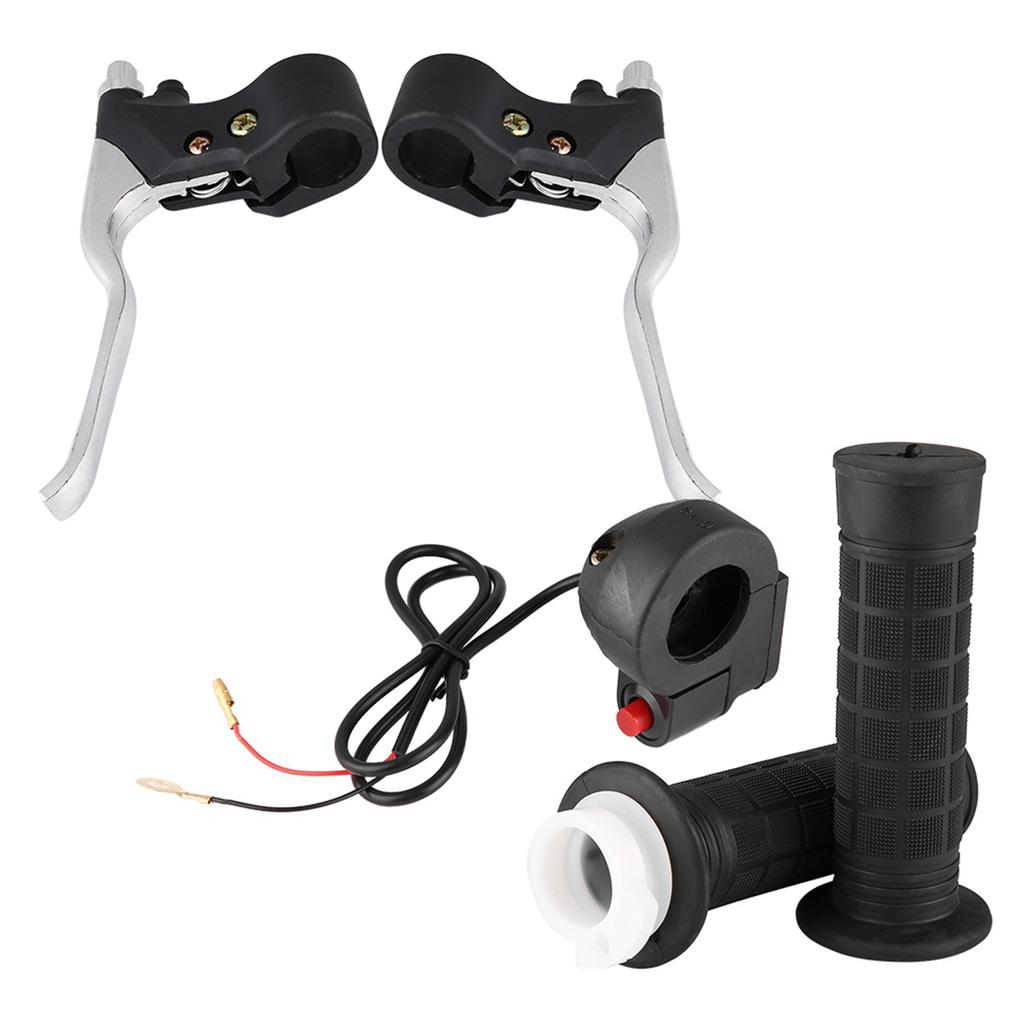 Handle Grips Kill On Off Switch Throttle Brake Levers Kit for Pocket Bike Mini Motorcycle