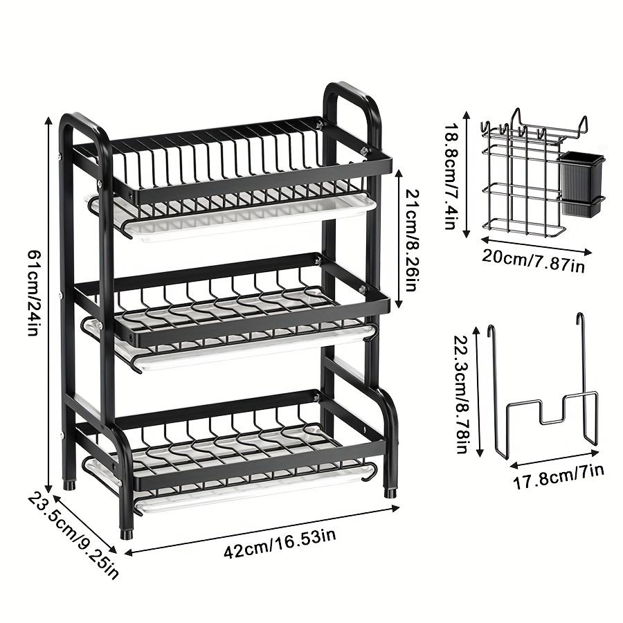 1 шт. 2/3-ярусная сушилка для посуды для кухонной столешницы, сушилки для посуды с поддоном для кухонной столешницы, металлическая сушилка для посуды с подставками для столовых приборов