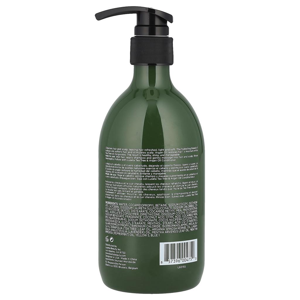 Tea Tree & Argan Oil Shampoo, Damaged & Oily Hair, 500Ml(16.9Fl Oz)