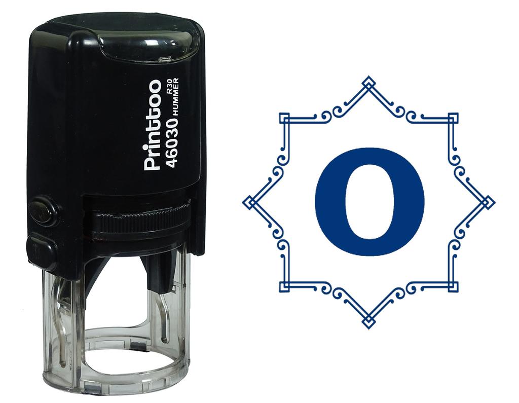 Printtoo Octagon Celtic Swirl Frame Alphabet O Monogram Self Inking Rubber Stamp Office