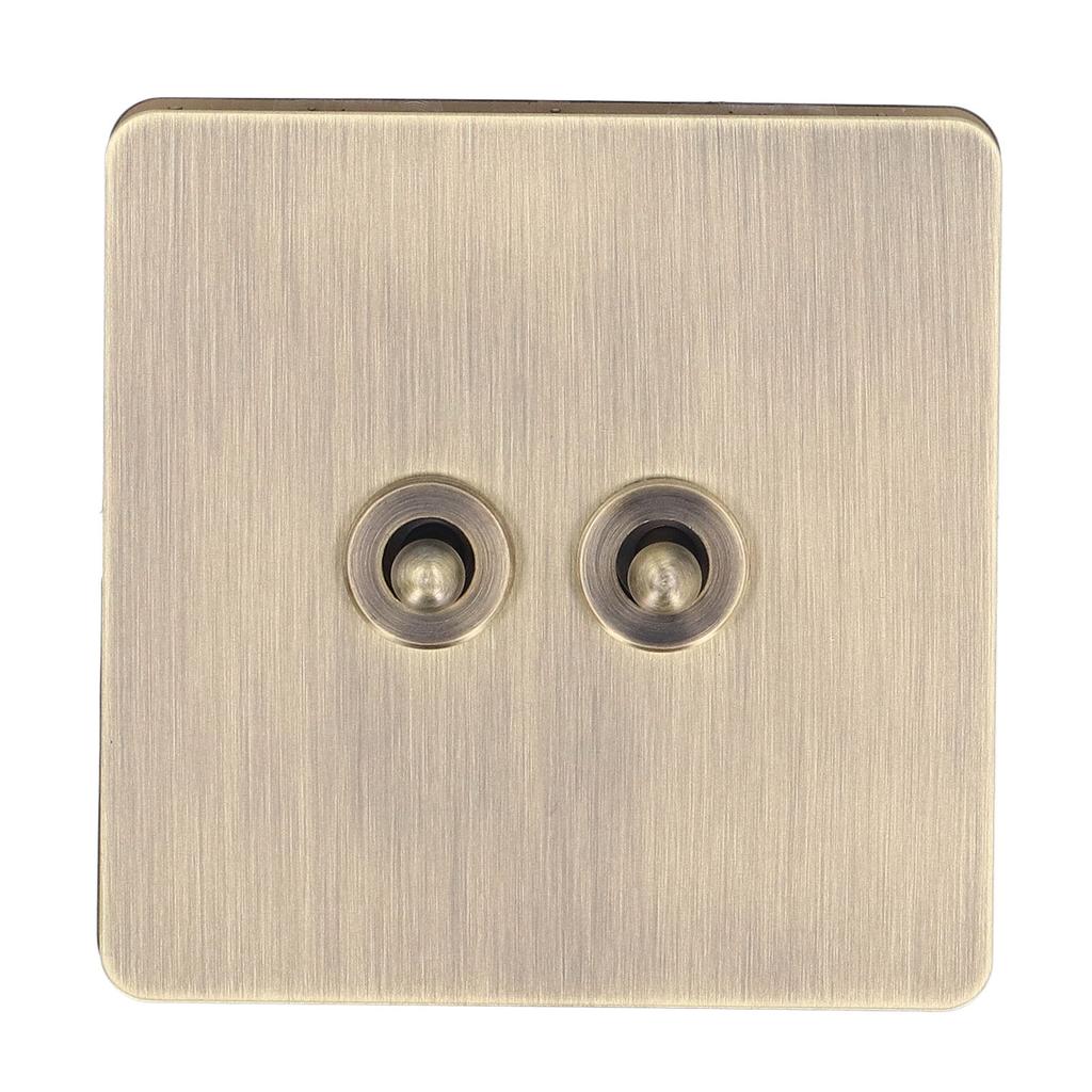 2 Way Toggle Switch Antique Bronze Texture Stainless Steel Panel Toggle Switch AC250V