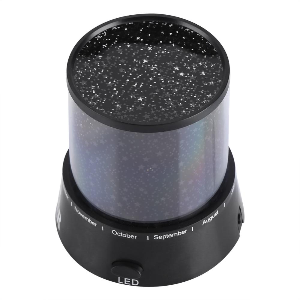 Battery Powered Night Light Stars Pattern Projector Light Romantic LED Projector Lamp  Room