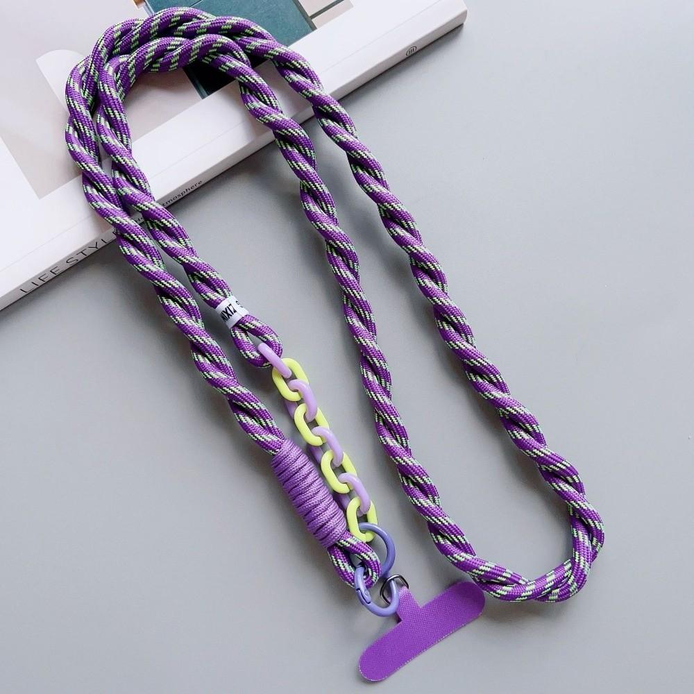 Dopamine Braided Phone Lanyard Nylon Crossbody Hanging Rope  Phone Charm Accessories