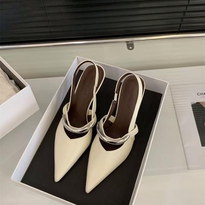 Нишевые туфли на высоком каблуке серебристые с сумкой на голову сандалии обувь феи 2025 новые весна и лето темперамент светская львица острые одинарные туфли