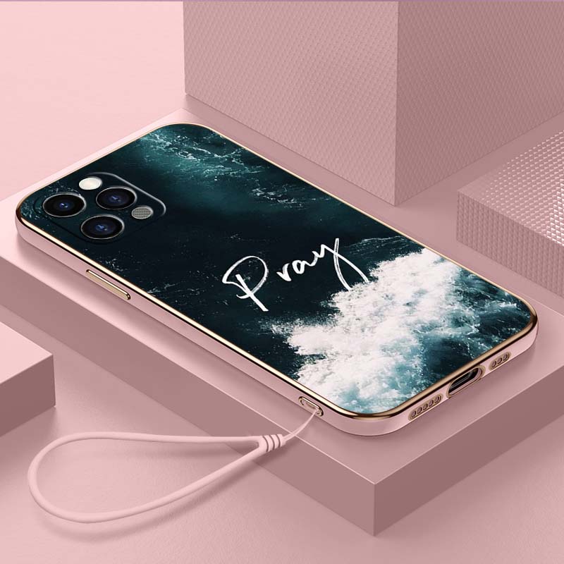 Роскошный чехол для телефона из ТПУ с ремешком для iPhone 6 6s 7 8 Plus SE XR XS 11 12 13 14 15 Pro Max Мягкие чехлы A40 Стих из Библии Иисус Христос Христианин