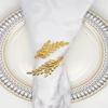 Stylish Gold Wheat Metal Leaf Napkin Rings Enhance Your Harvest Table Decor