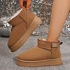 Women Snow Boots for Solid Platform Artificail Suede Boots Autumn Winter Warm Shoes Boats Large Size 44 Slip On Cotton Shoes