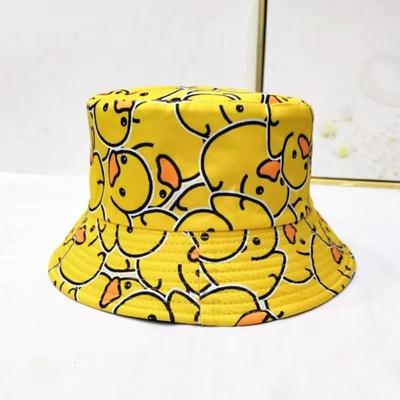 Двусторонняя желтая панама с рисунком желтой утки, модный дизайн, уличная повседневная шляпа, защита от солнца, защита от УФ-лучей