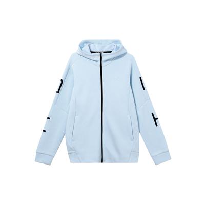 Anta Тренировочная серия FW22 однотонная полосатая куртка с капюшоном на молнии с длинным рукавом мужская верхняя одежда синяя 152237720-2
