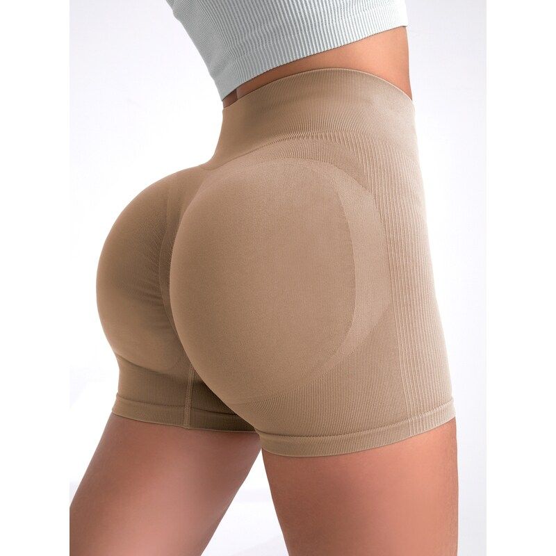 Summer Sexy Peach Buttock Lifting Sports Yoga Shorts Women's High Waist Belly Holding European and American Fitness Three-Point Hot Pants Breathable