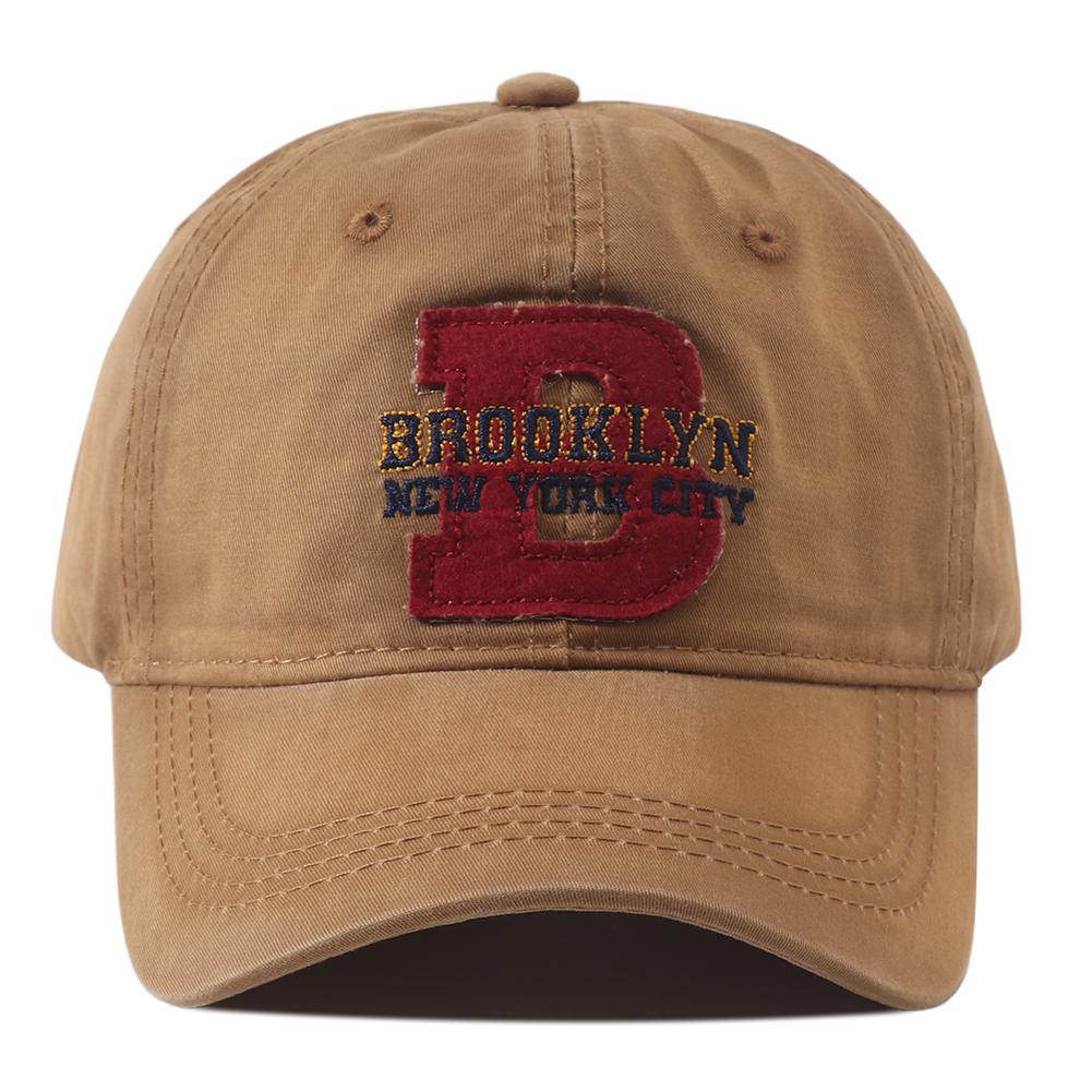 Новая Бейсболка в Корейском Стиле с Вышивкой Brooklyn Стирка Хлопок Snapback Кепка Регулируемая Винтажная Кепка Папы Для Женщин Мужчин Головной Убор
