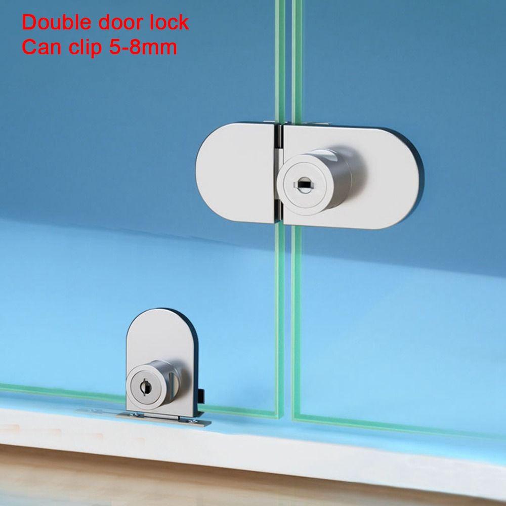 Steel Double Open Sliding Security Glass Door Lock Lockset Cabinet Display Lock Cabinet Door Lock