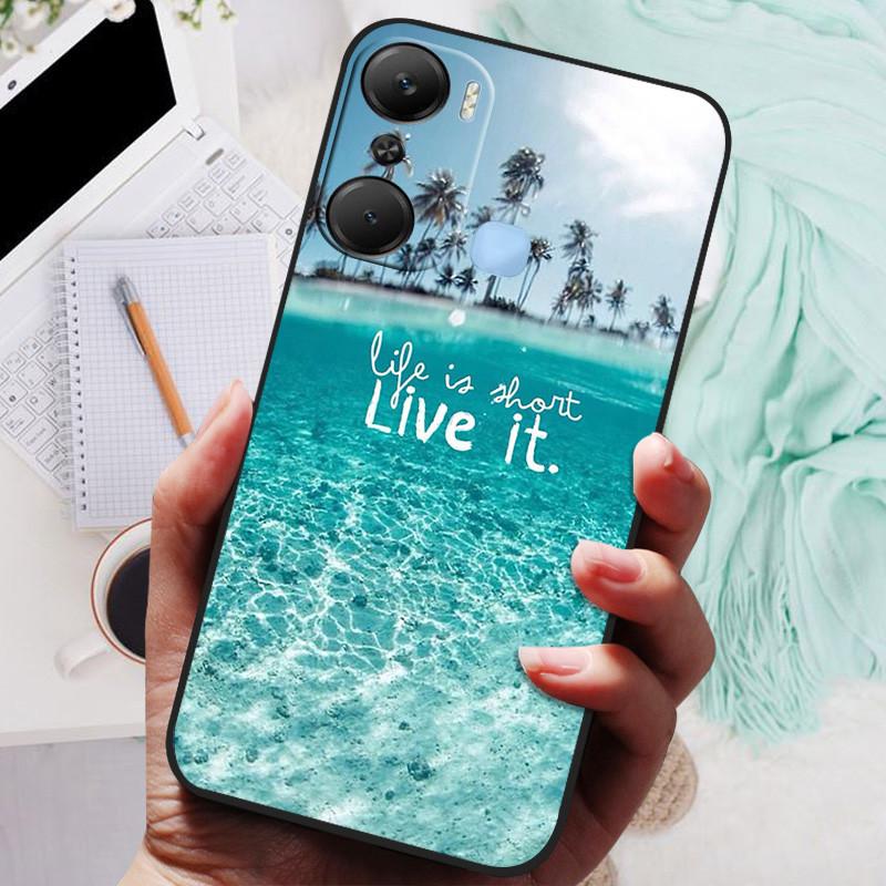 Для чехла Infinix Hot 12 Pro Черная крышка Лев Волк Силиконовые Мягкие Задние Чехлы Для Infinix Hot 12i Hot12 Pro / Hot 20 5G Чехол-накладка