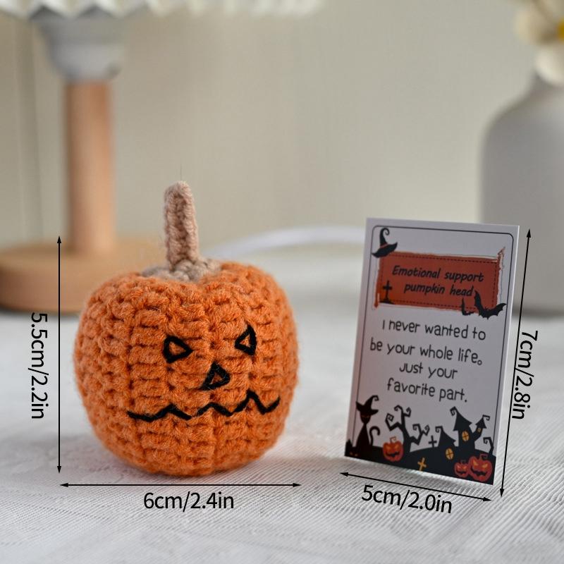 Crochet Pumpkin Ornament Halloween Decoration 2025 Office Desk Accessorie Room Desktop Decor Funny Crochet Crafts