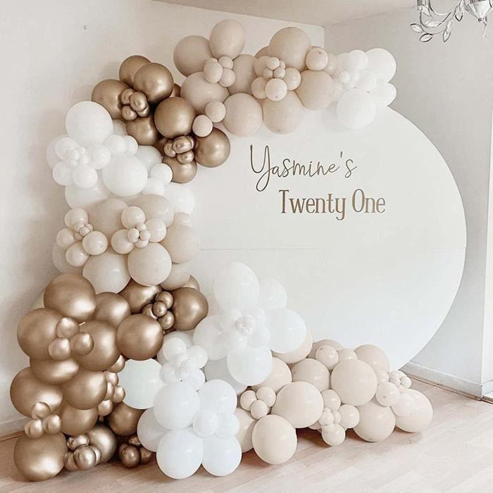 Guirlande de Ballon - Non spécifié - Arche en Métal - Blanc et Doré - Décoration de Fête - Romantique