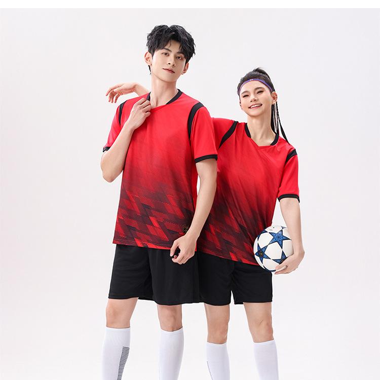 Football Jersey Set Men'S Summer Adult Game Jersey Training Jersey Children'S Quick-Drying Short-Sleeved Digital Printed Jersey