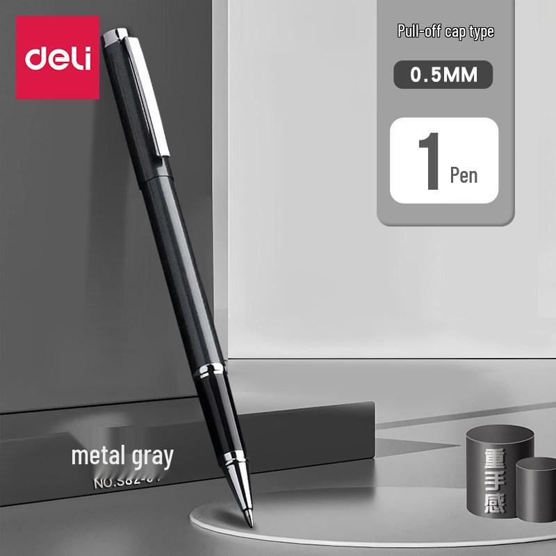 Металлическая шариковая ручка Deli S82-01 с наконечником-пулей 0,5 мм для подписи
