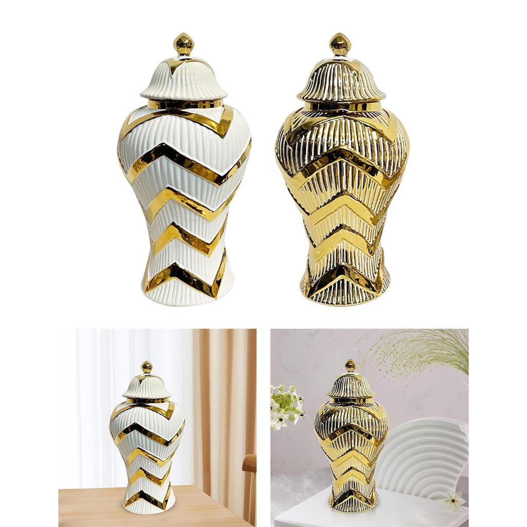 Керамическая ваза для цветов банка для хранения высотой 16,5 дюймов декоративная ручная работа с крышкой