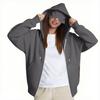 Women's Fashion Casual Long Sleeve Solid Color Hooded Sweatshirt Tops