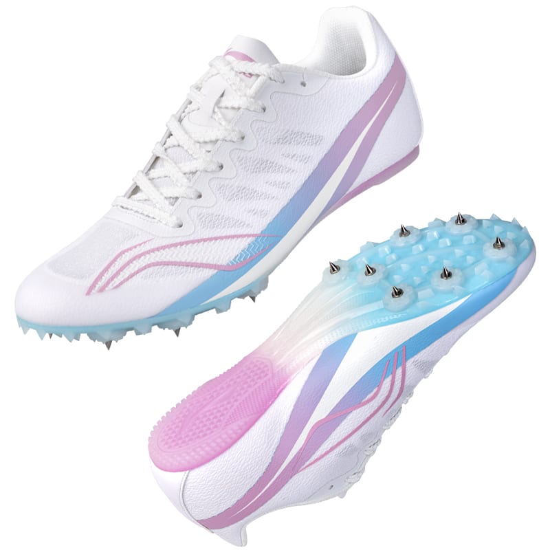 Li Ning Амортизирующие Нескользящие Дышащие Низкие Кроссовки с Подошвой Pebax Для Тренировок и Бега Унисекс Белый Розовый Синий LJJT911-7