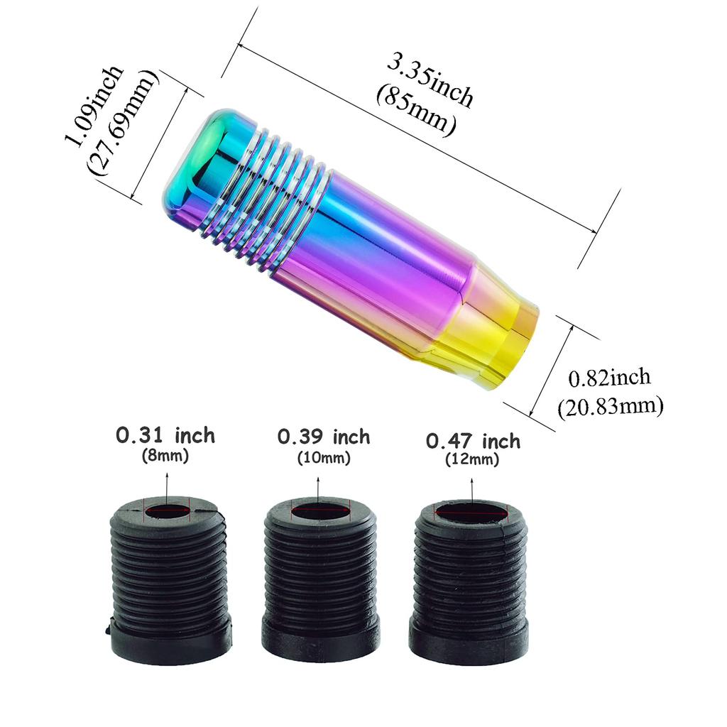 Abfer Shift Knob Aluminum Alloy Car Gear Stick Shifter Head Replacement Auto Manual Vehicle Universal Car Accessories Interior (Multi Color)