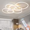 Nordic Creative Round Circle Chandeliers For Bedroom Living Room Restaurant Lighting Golden White Luster Ring LED Ceiling Lights