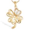 [C7061] - Gold Plated Pendant 'Clover' White Gold - 30x20 Mm