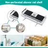 Multipurpose Lifting Storage Holder Punch Free Shower Pole Shelves Single Layer Height Adjustable Hollow Design Bathroom Gadgets