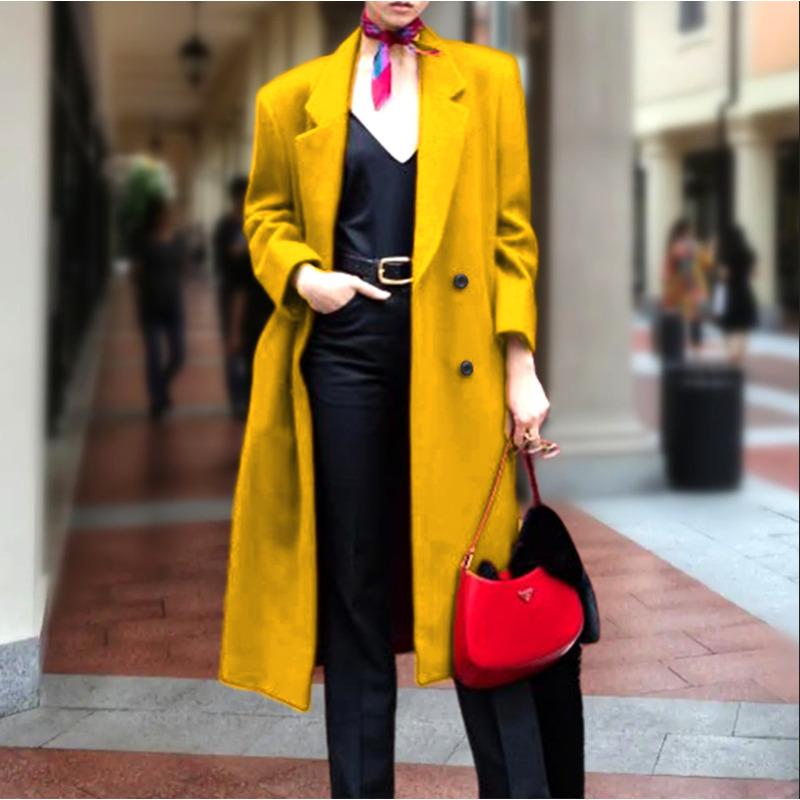 Осенне-зимнее шерстяное женское пальто Nizi Coat Японское и корейское повседневное длинное