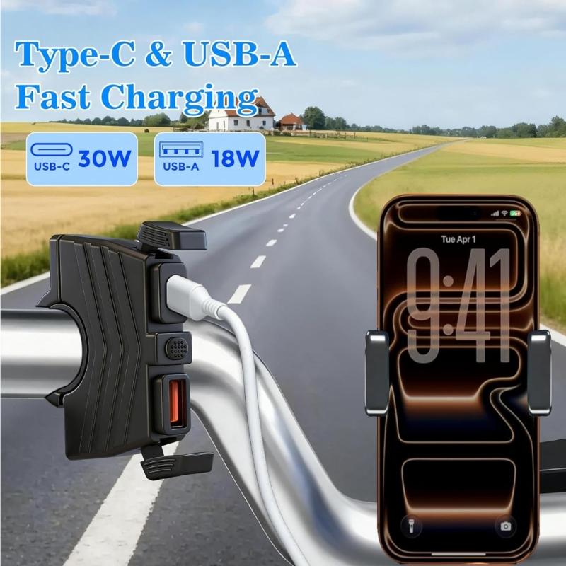 Водонепроницаемый IP65 SAE на USB-адаптер, 30 Вт PD USB C, зарядные устройства для мотоциклов с портом 18 Вт QC3.0 для зарядки телефонов, планшетов