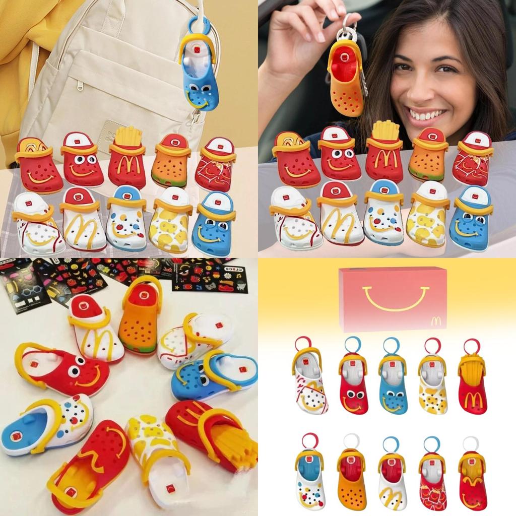 Веселые и красочные миниатюрные игрушечные брелоки-тапочки Crocs McDonald's для детей и взрослых