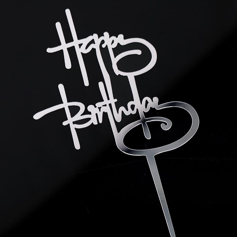 Acrylic Cake Topper - Happy Birthday Mom & Dad, Mother's/Father's Day Decoration