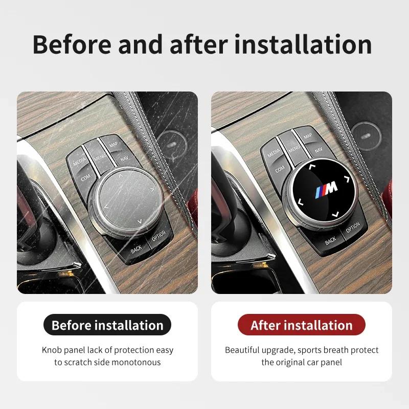 BAGF7 2026 Car Sticker Car Multimedia Knob Button Decoration Sticker Auto Accessories For BMW M X1 X3 X5 X6 X7 E30 E90 M3 E84 E83 F25