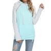 Women's Fashion Casual Hooded Long Sleeve Colorblock Sweatshirt Top