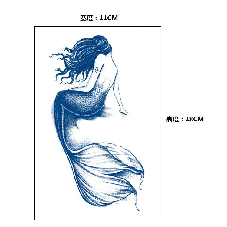 Постепенное изменение геометрический травяной сок лиса кит русалка имитация татуировки наклейка, переводная наклейка на воду