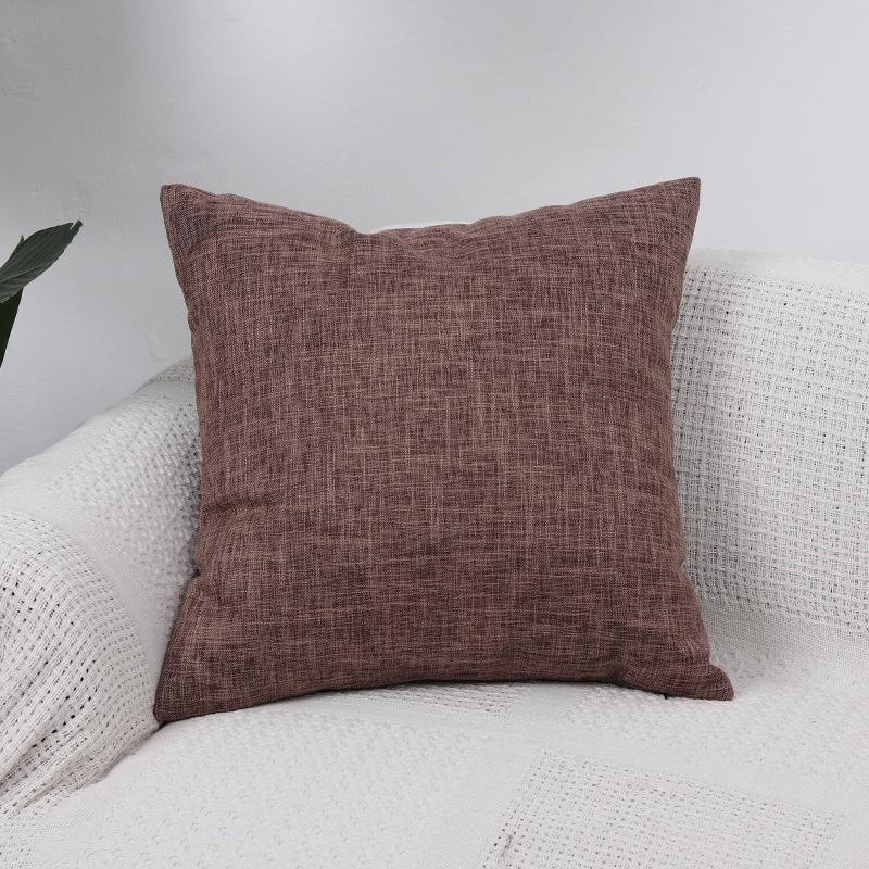 Solid Linen Cotton Throw Pillow Cover Simple Cushion Cover Nordic Boho Decor Couch Accent Pillow Case 45x45 cm 2pcs