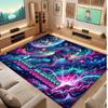 Astronaut Space Theme Soft Crystal Velvet Rug Custom Name & Text Print Non Slip Floor Rug for Bedroom Living Room
