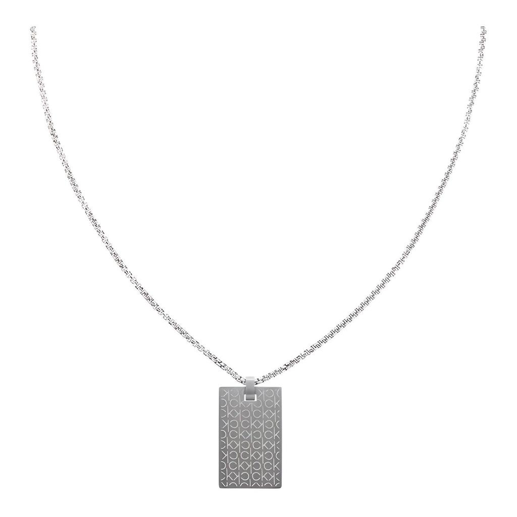 Calvin Klein Logo Pattern Decorative Titanium Steel Necklace Unisex necklace Silver 35000404