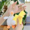 Plush Bag Plush Goose Keychain Pendant Yellow And White Colored Plush Bag Pendant