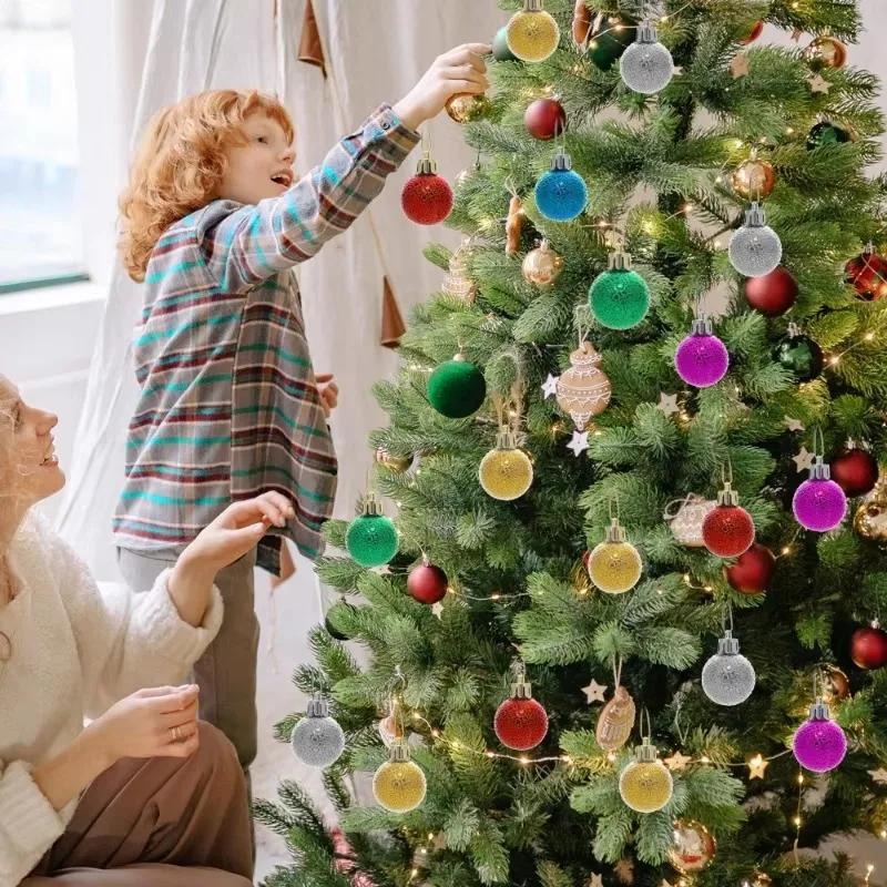 Мини-елочные шары 3 см Разноцветные шары Подвески-украшения для новогодней вечеринки Домашний декор Оптовая продажа