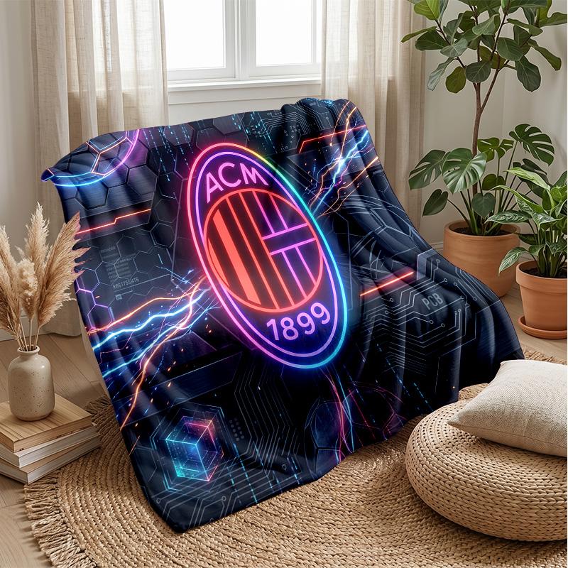 AC Milan Theme blanket Soft Flannel Blanket Plush Throw Blanket Cozy Sofa Bed Blanket for Home Decor