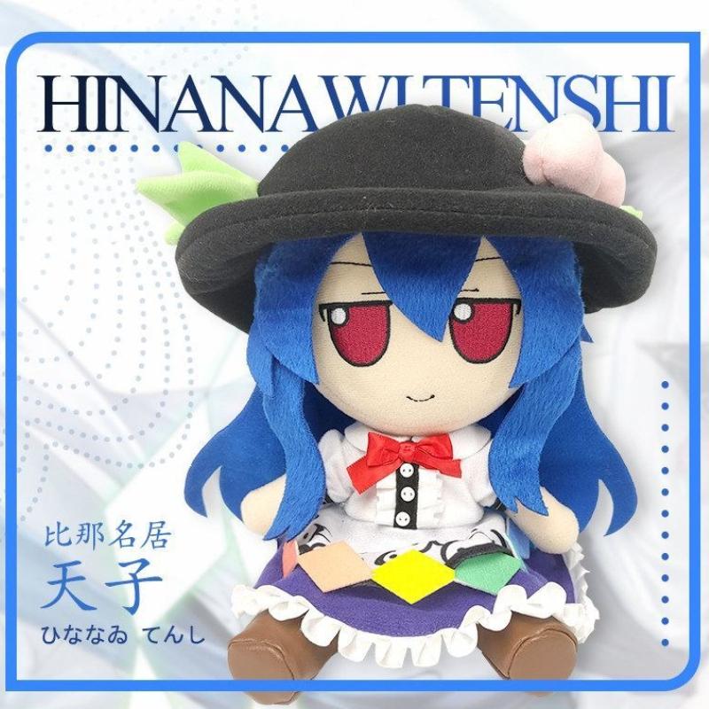 Новая милая плюшевая игрушка из проекта Touhou Тэнси Хинанави Фумо Милый персонаж с синими волосами Мягкая набивная кукла Аниме Плюшевая игрушка для фанатов Подарок на день рождения Украшение для дома