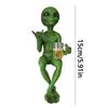 2026 Latest Models Alien Statue Drinking Beer Alien Sculpture Resin Craft Novelty Funny Desktop Decoration Bookshelf Office