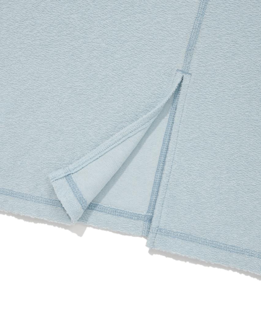 COVERNAT WOMAN Slit Terry T-Shirt Light Blue