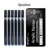 6Pcs/set Black Acrylic Paint Pen For Rock Painting Stone Ceramic Glass Wood Tire Fabric Metal Canvas Graffiti Pen