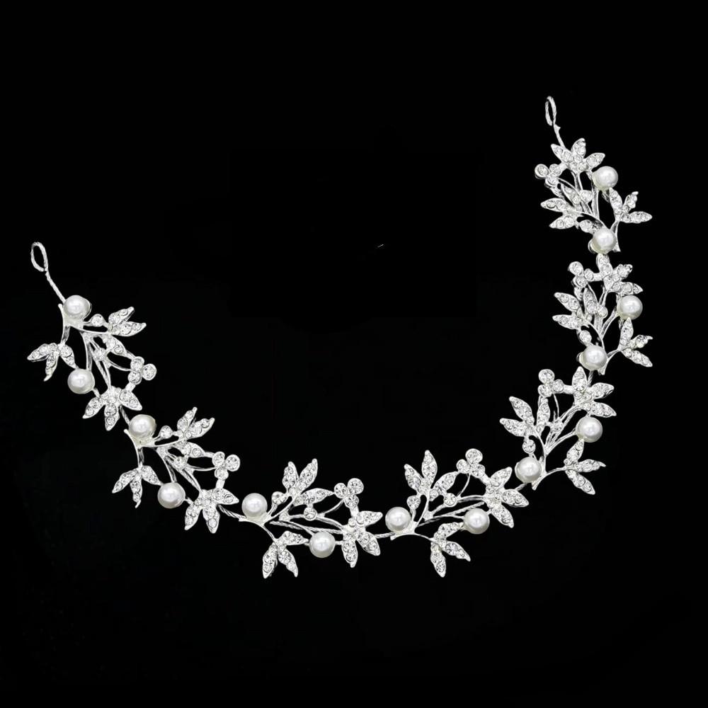 Crystal Crystal Pearl Hair Vine Shiny Wedding Headband Baroque Queen Crown  Women Hair Accessories