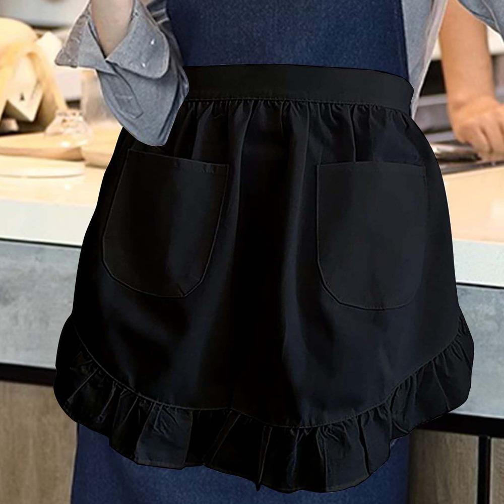 Dual Pockets Waist Apron European Style Work Apron New Home Cleaning Apron