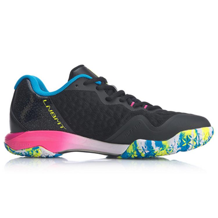 Li Ning Raid Тканевая Амортизирующая Поддержка Низкие Бадминтонные Кроссовки Женские Стандартные Черные AYZQ006-2