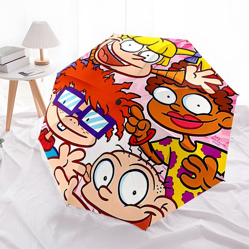 Rugrats Automatic Opening and Closing, 8 rib Structure Portable Umbrella, Suitable for Men and Women in All Seasons Perfect Gift for Holida